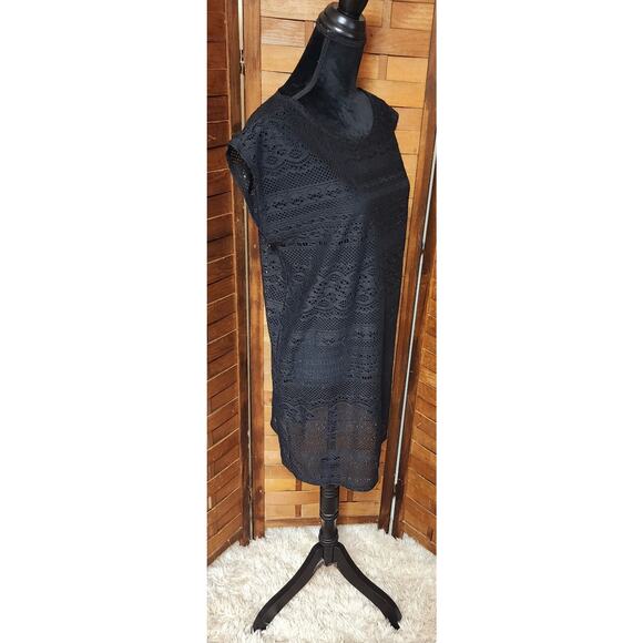 Merona Women's Black Laser Cut Swimsuit Cover-Up Dress Size Medium M - Picture 4 of 7